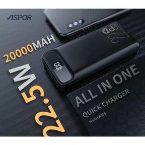 ASPOR A396 PD 20000MAH 22.5W FAST CHARGING POWER BANK