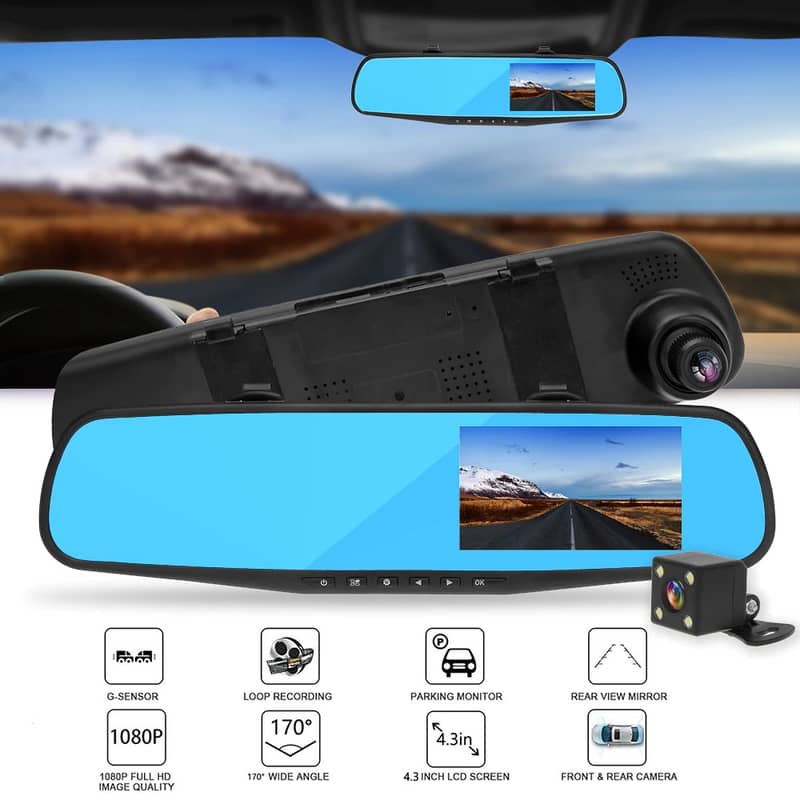 Car DVR Mirror DUAL Camera Front/Back 1080p