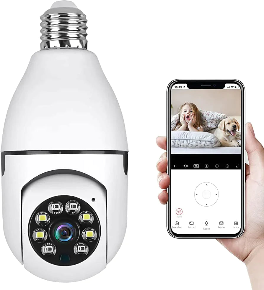 Bulb Camera 1080p WIFI 360 Degree Panoramic Night Vision